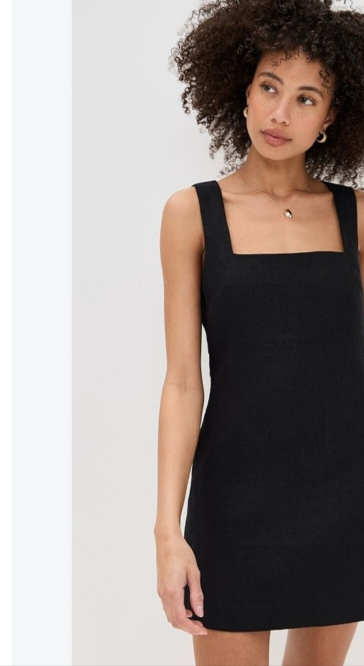 HKR Collection Linen Blend Black Buttons Mini Dress Size M